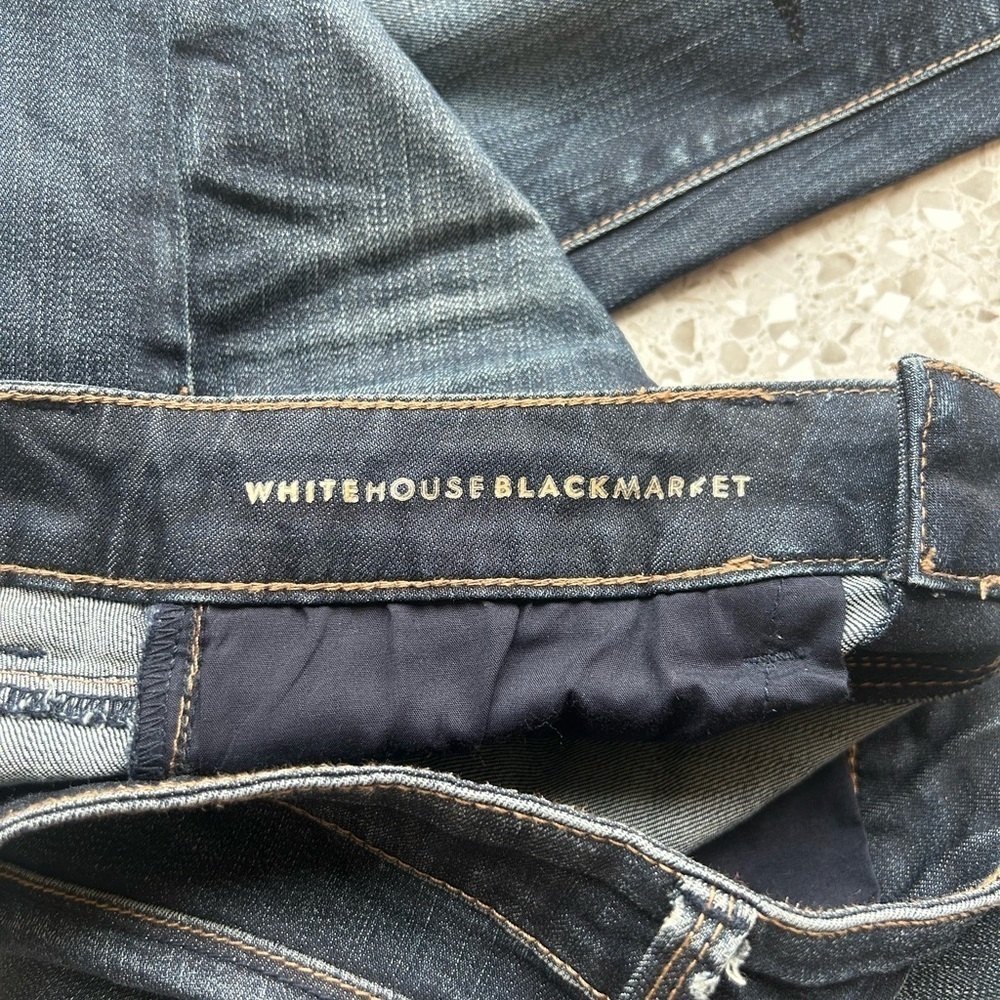 White house black market, the skimmer size 0 dark wash denim - Picture 8 of 12